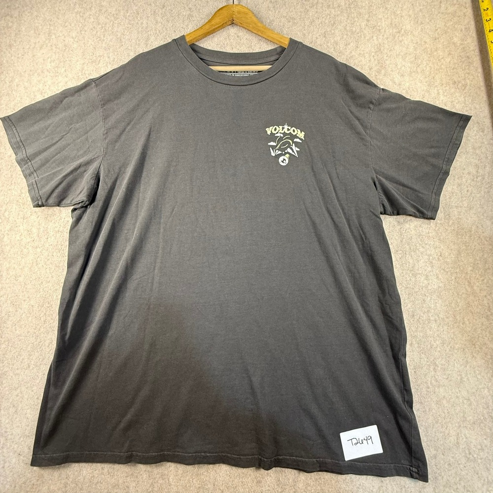 NWT Volcom Organic Cotton Graphic Tee Faded Black Mushroom Lightbulb XL 12
